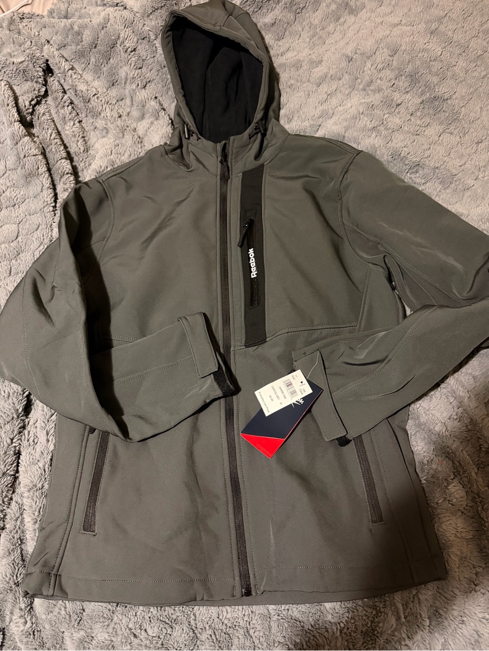 Reebok charcoal gray jacket sz M nwt